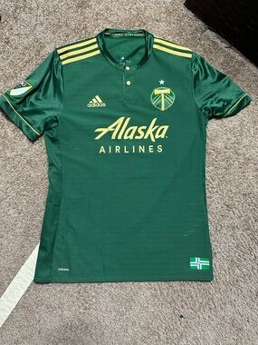 adidas Portland Timbers Green Jersey with Gold Buttons